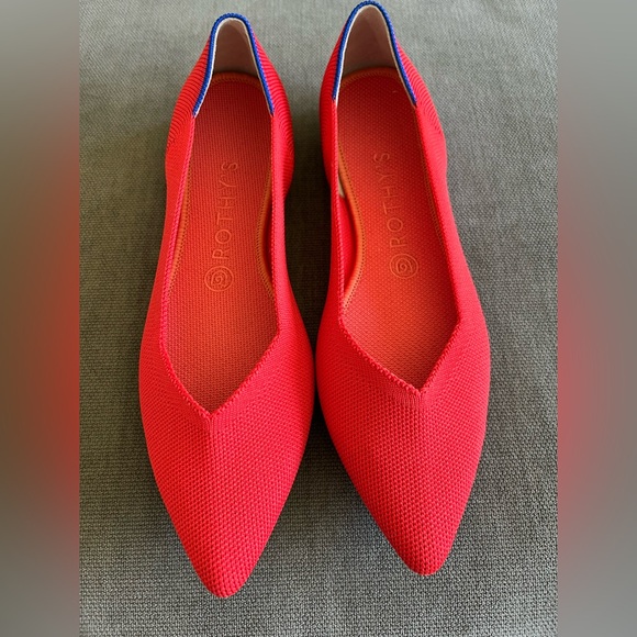 Rothy's Shoes - Rothy’s The Point Flame Red Ballet Flat Slip On Shoes Women Chili Bright New